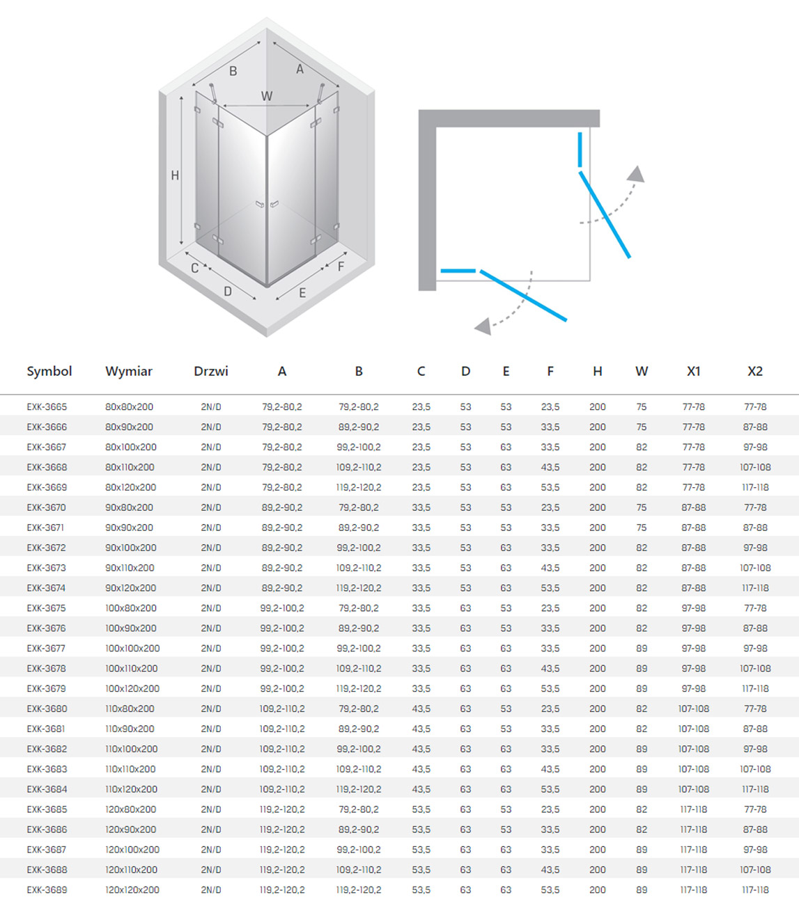New Trendy Eventa kabina rysunek techniczny